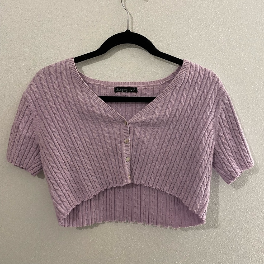 Purple Sweater Crop Top
